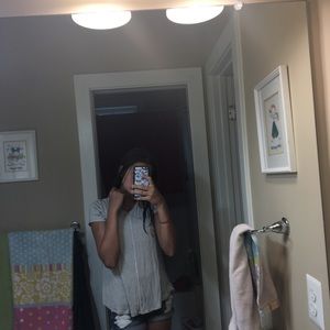 White and Black Striped Blouse